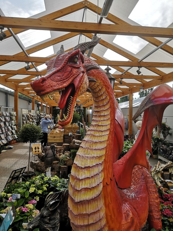 A notably fierce and reassuringly expensive dragon inhabits the Blue Diamond garden centre in Cardiff